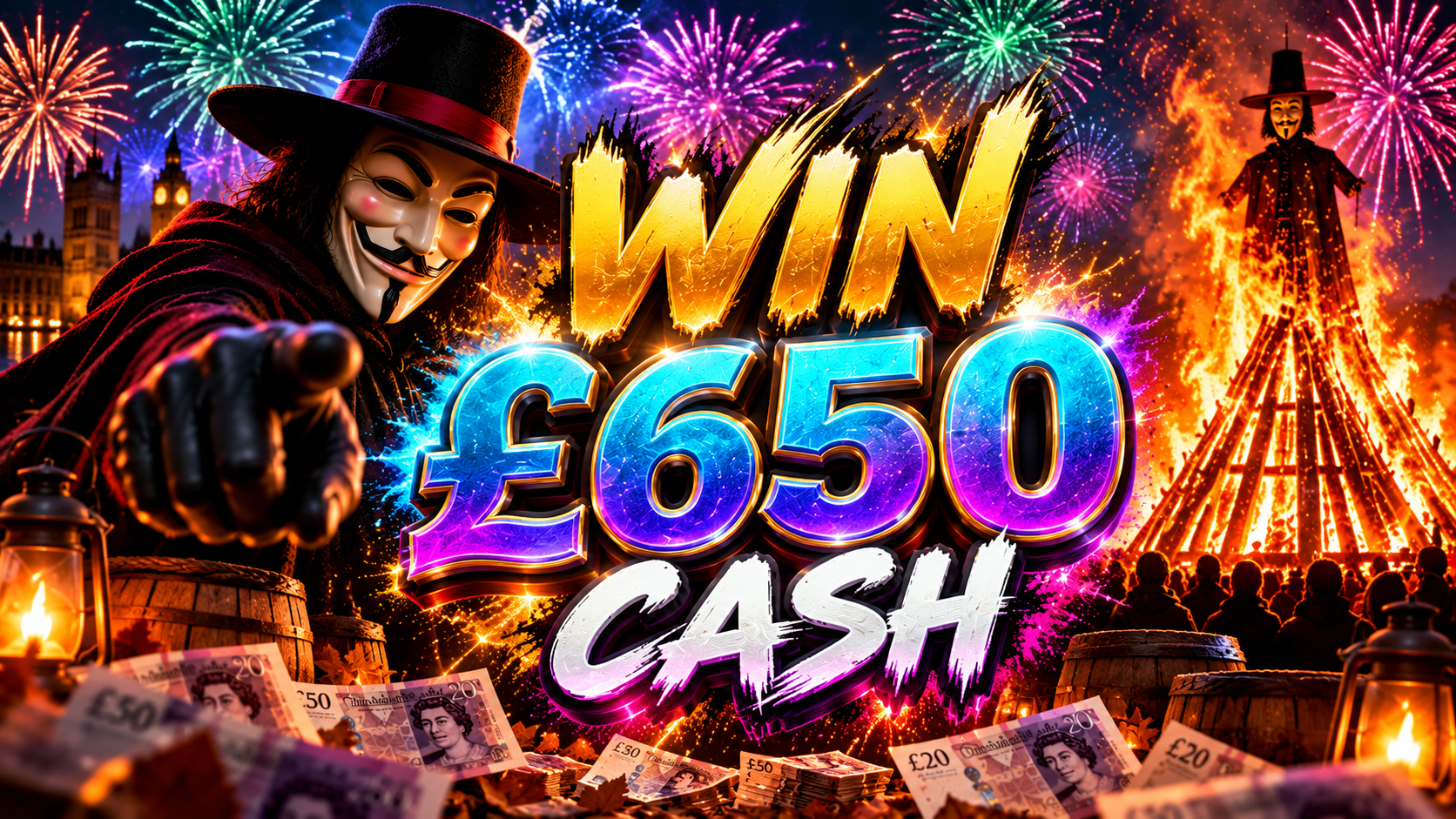 Win £650 Cash!  